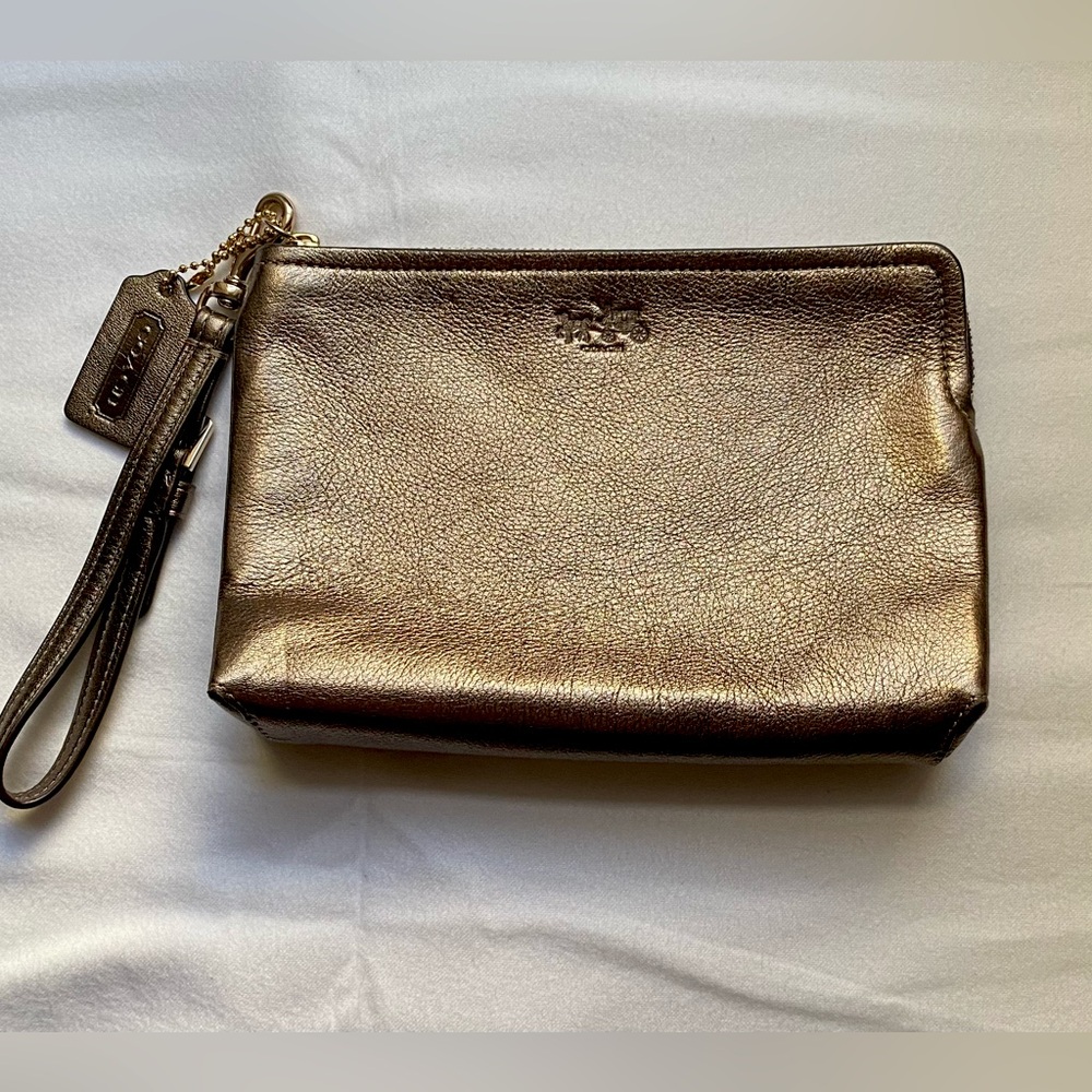 Coach Metallic Leather Wristlet - Barely Used - Excellent Condition!